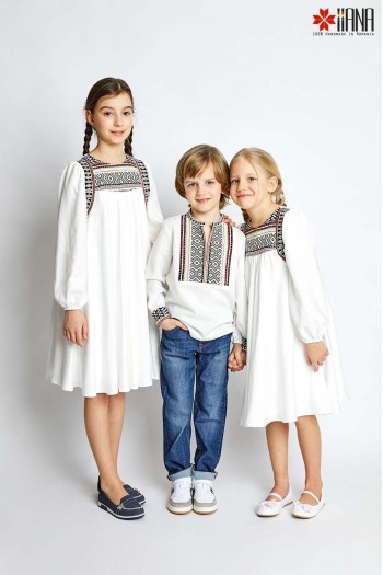 Camasa populara baieti tip Ie romaneasca stilizata de Oras 6 - 12 ani